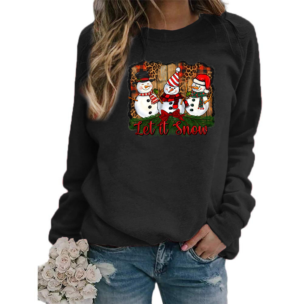 Womens Let It Snow Snowman Graphic Sweatshirt