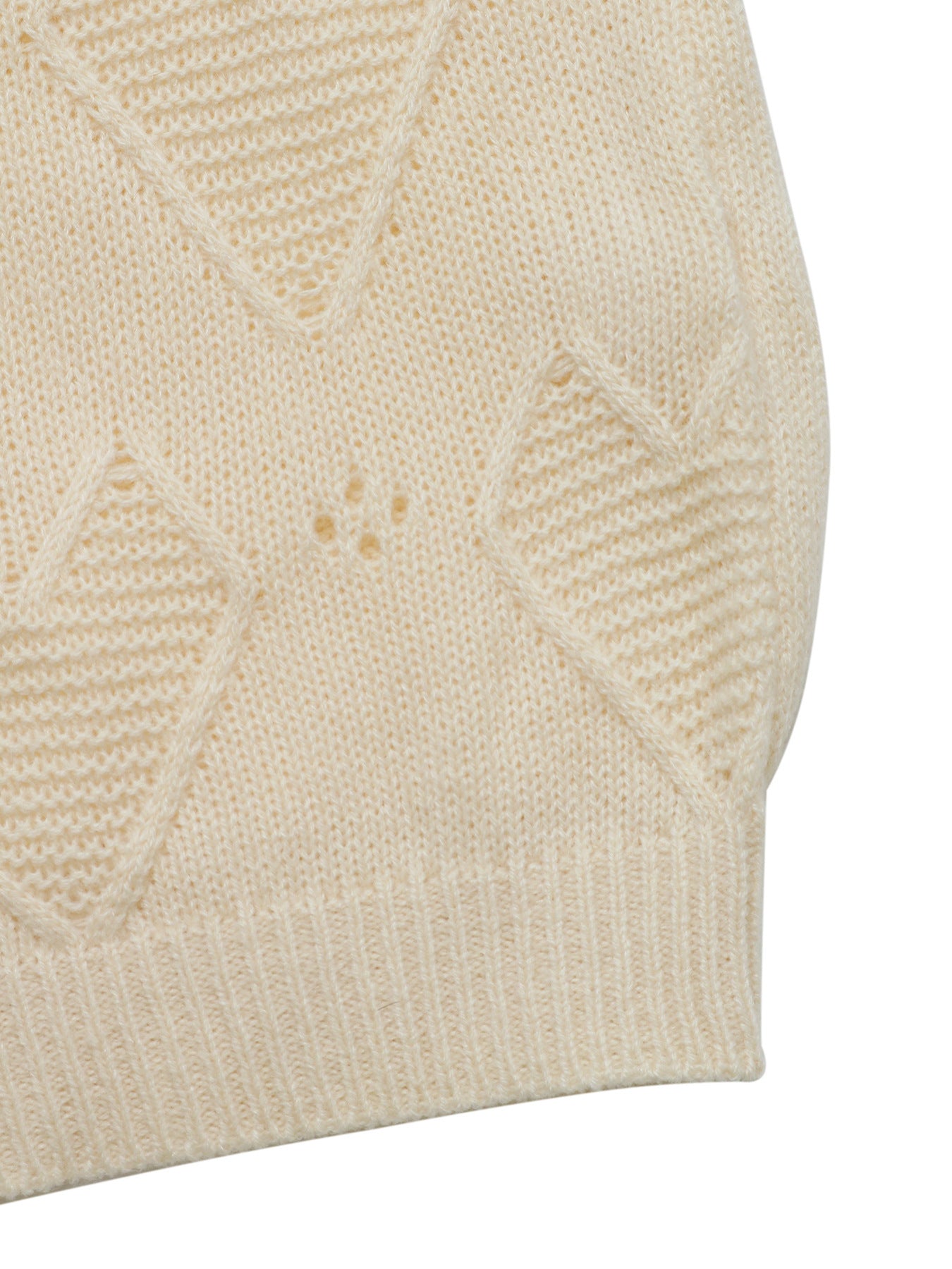 Heart Knit Sweater Hollow Out Long Sleeve Casual Pullover