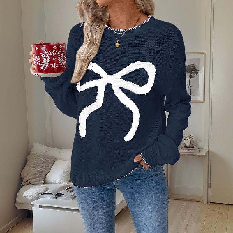 Women's Loose Long Sleeve Crew Neck Christmas Sweater