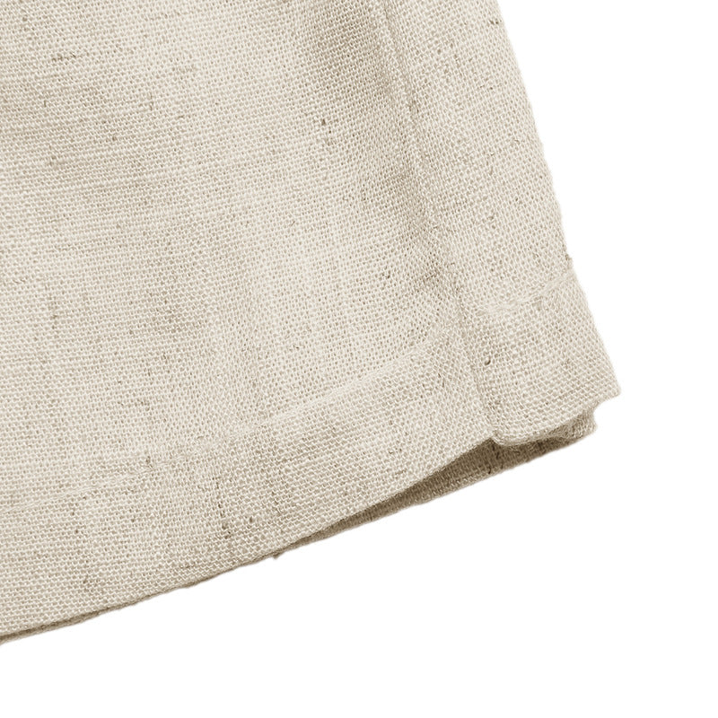 Solid Linen Skirt Boho Tie Waist Wrap Mini