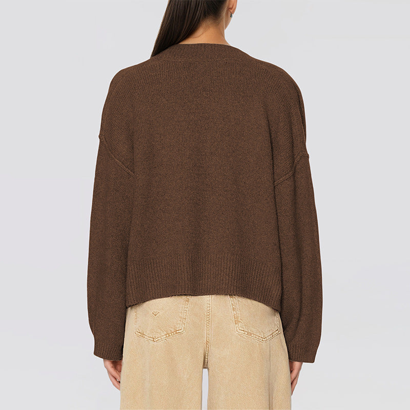 Women's Oversized Chunky V Neck Button Front Cardigan