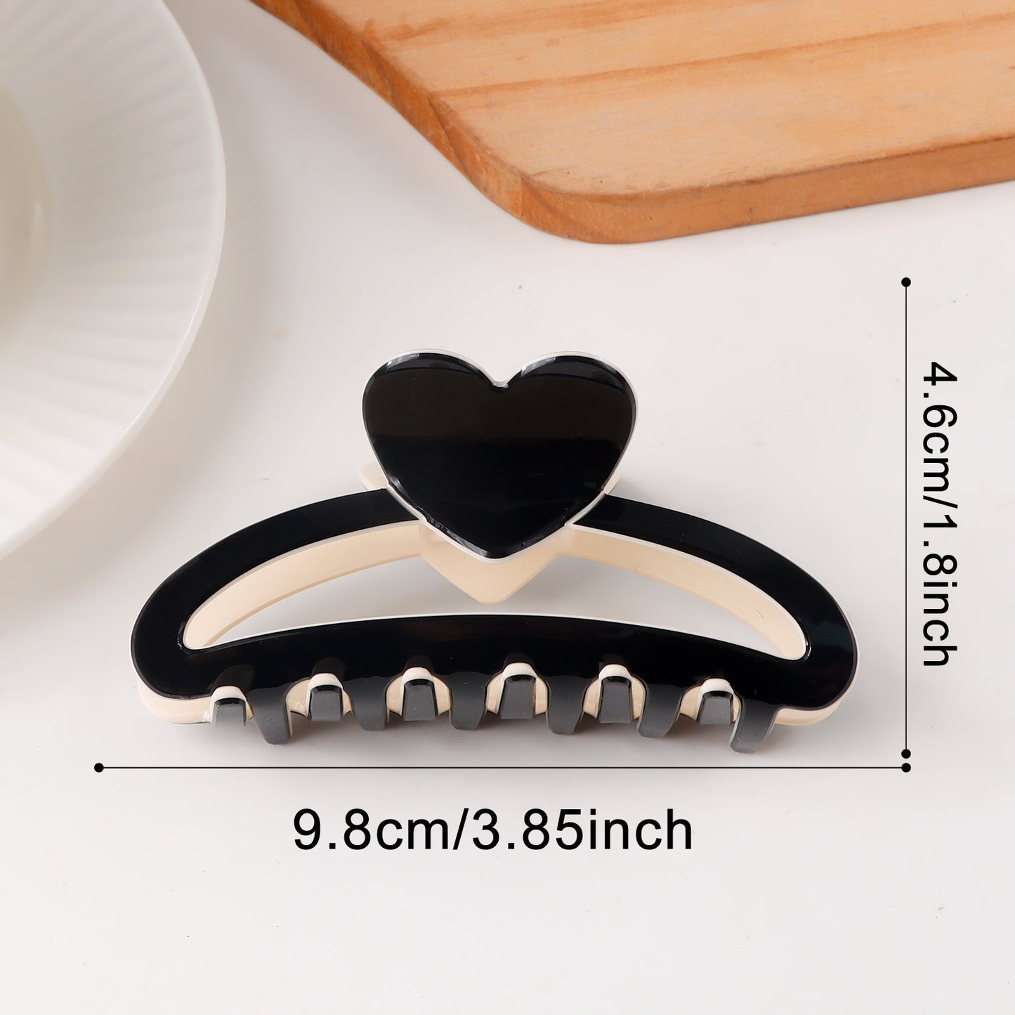 Valentine Heart Colorblock Hair Claw Clip for Women