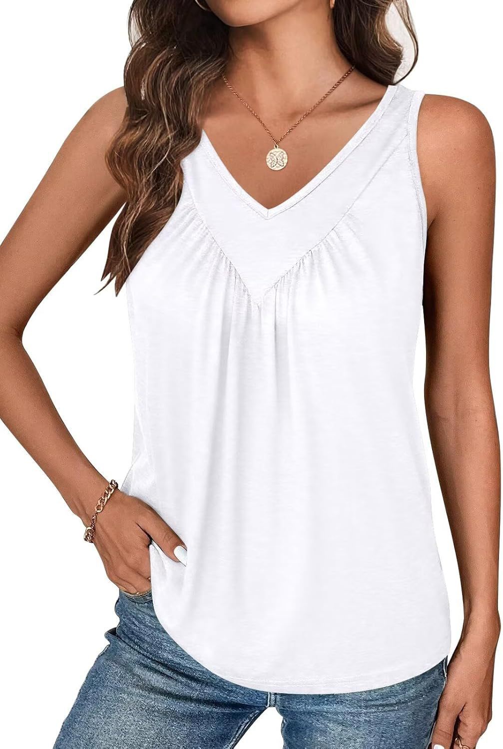 Loose Fit Solid Color Sleeveless Summer Shirt