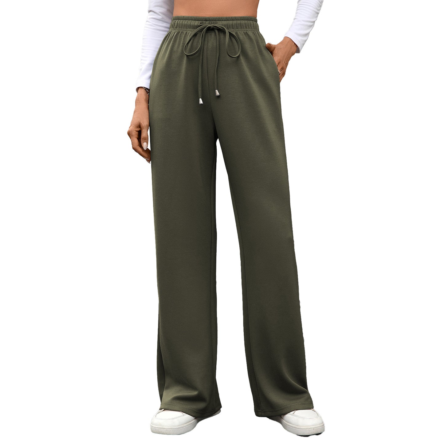Women's Wide Leg Pants High Waist Drawstring Pockets