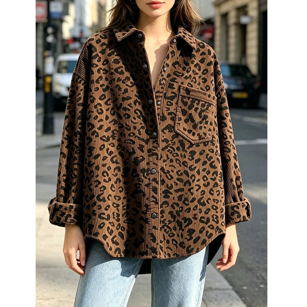 Leopard Print Button Down Oversized Shacket
