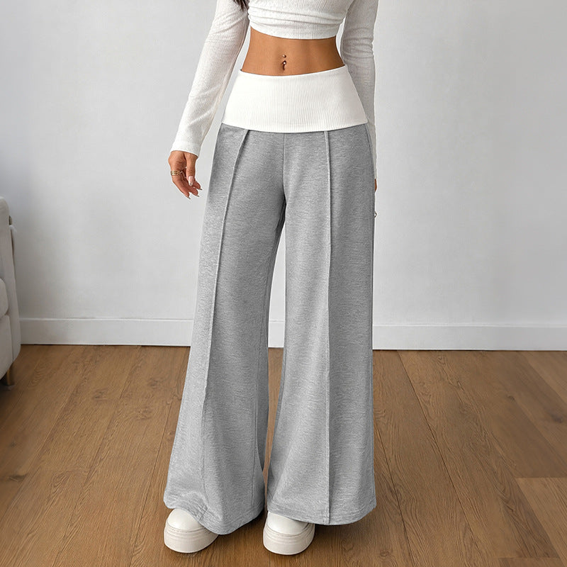 Foldover Waist Wide Leg Lounge Pants