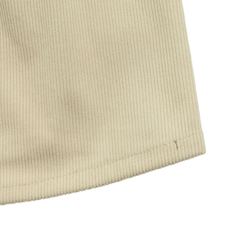 Women's Corduroy High Waist Pleated Midi A-Line Skirt
