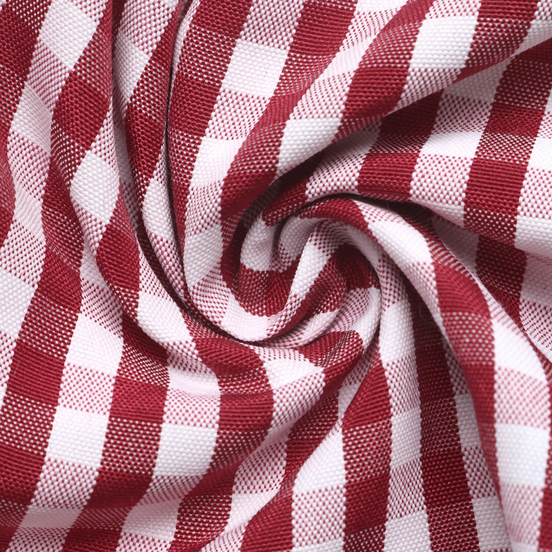 Gingham Bow Mini Dress Long Sleeve Sweet French Style