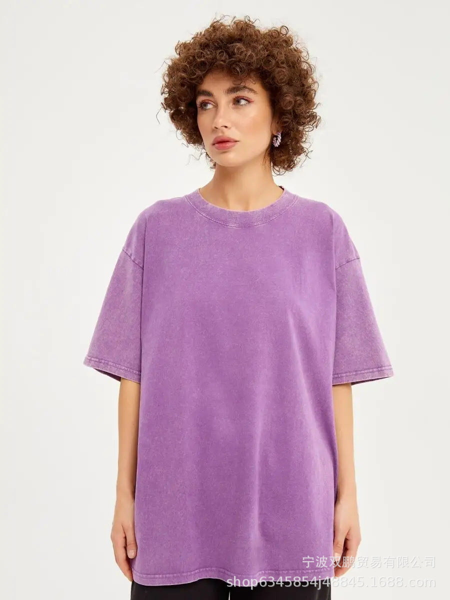 Vintage Washed Cotton Oversized Short Sleeve Tee