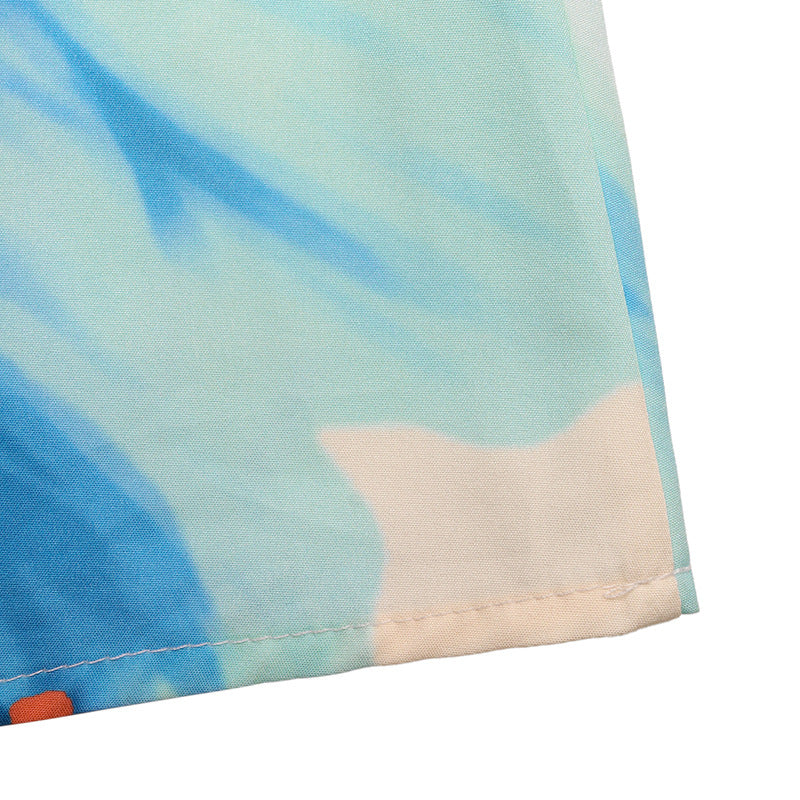 Blue Floral Print Spaghetti Strap Maxi Dress Women