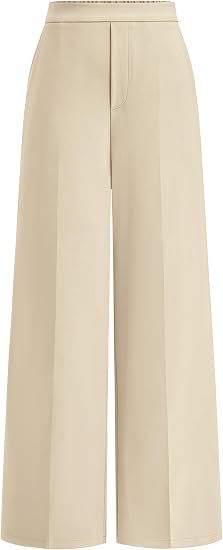 Women's High Waisted Wide Leg Dress Pants with Pockets