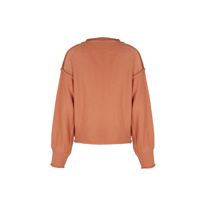 Long-sleeved Solid Color European and American Sweater