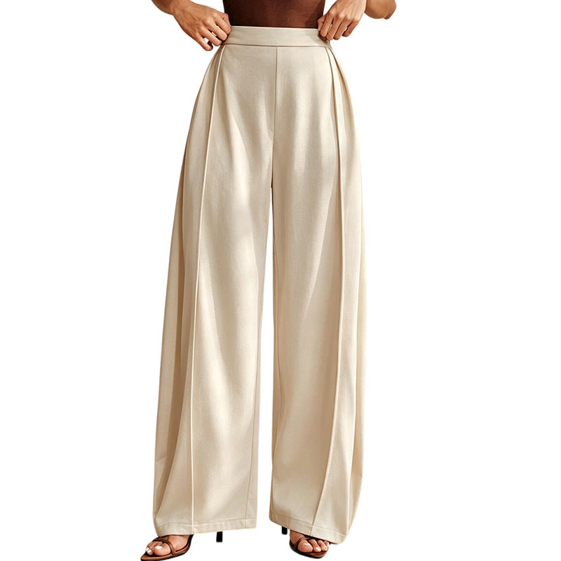 Women's High Waist Baggy Wide Leg Cotton Casual Pants