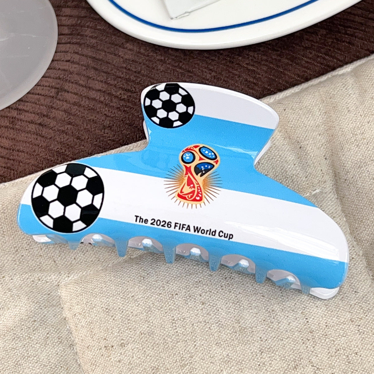 Soccer World Cup Large Hair Claw Clips for Thick Hair
