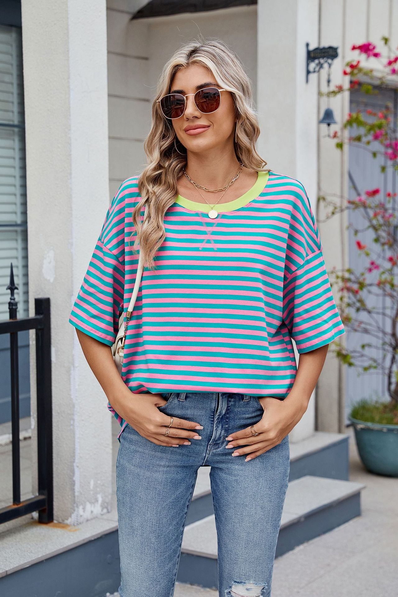 Womens Oversized T Shirts Loose Fit Crewneck Short Sleeve Tops