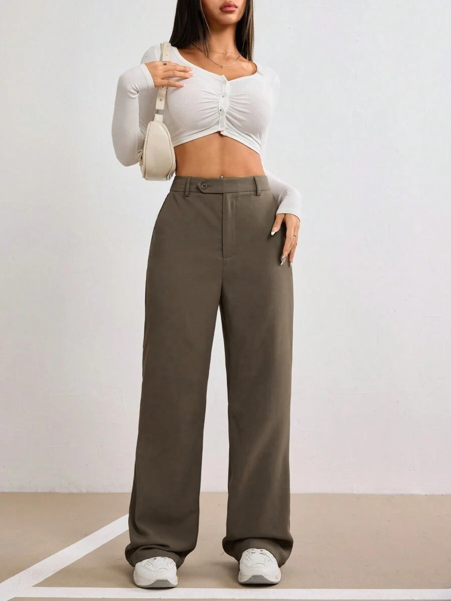 Women's High Waist Wide Leg Dress Pants