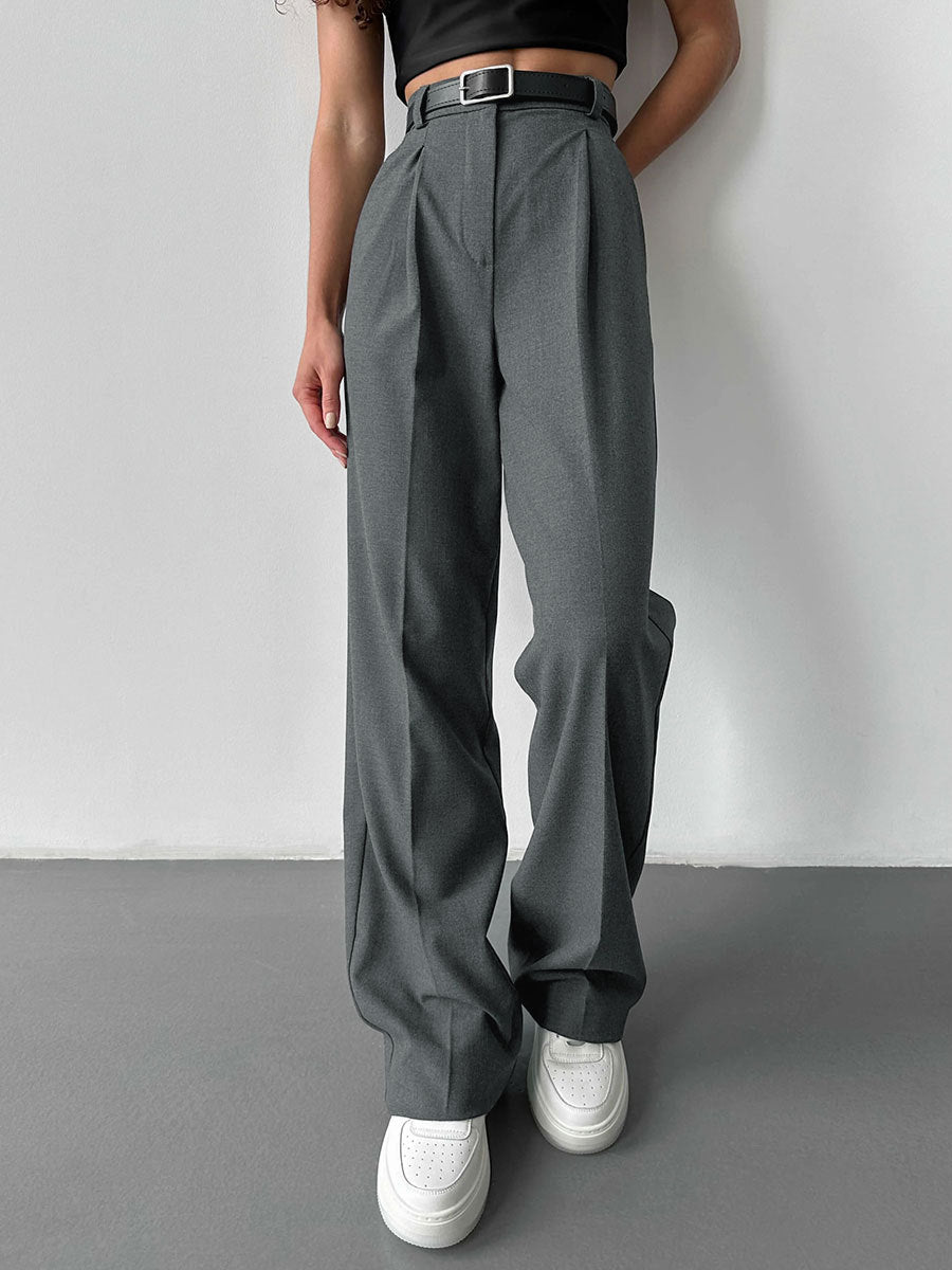 High Waist Straight Leg Dress Pants for Women