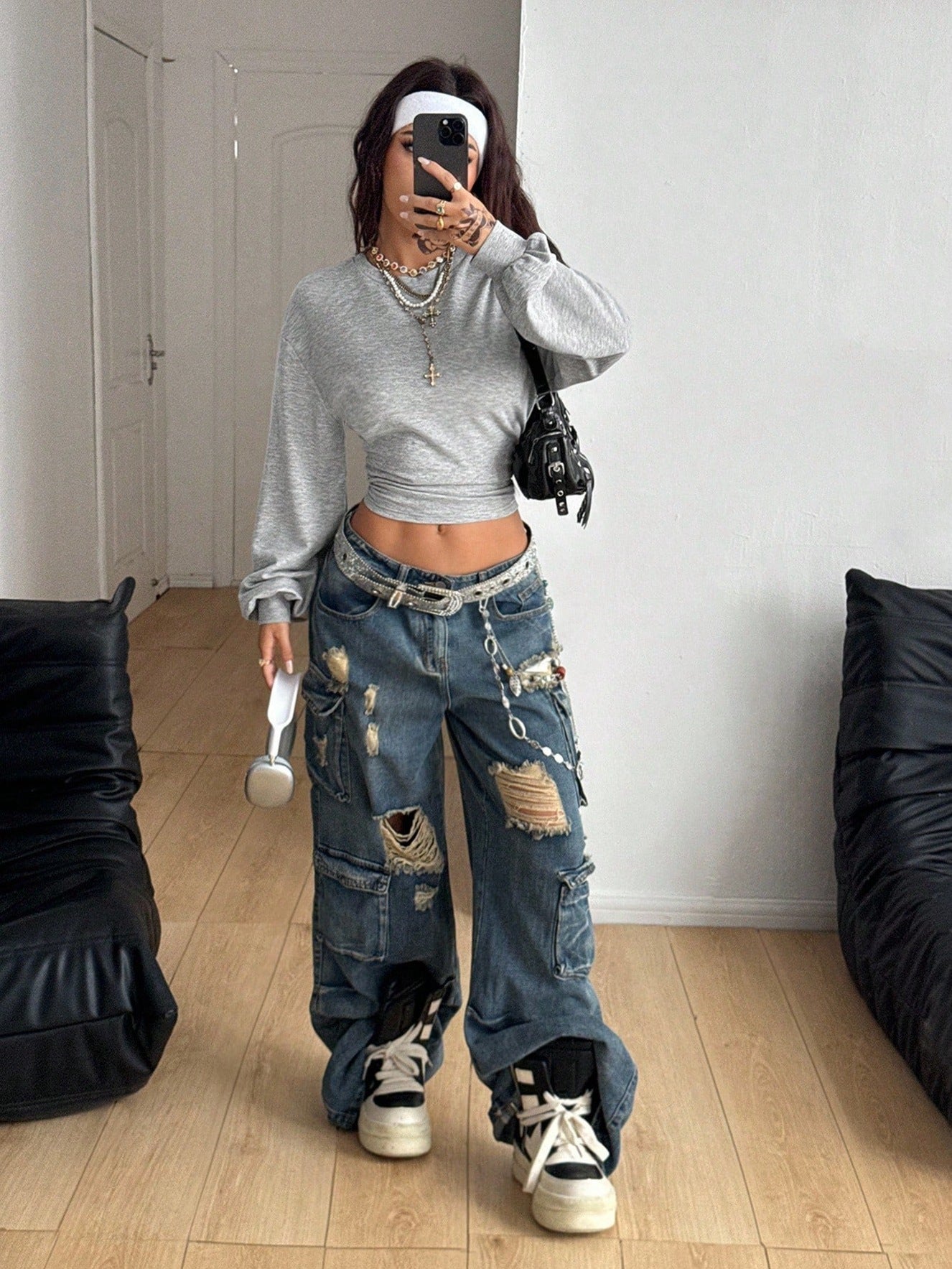 Solid Knit Crop Top Trendy Ruched Long Sleeve Slim Fit