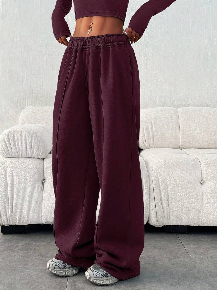 Women's Wide Leg Baggy Sweatpants High Waisted Cotton Pants