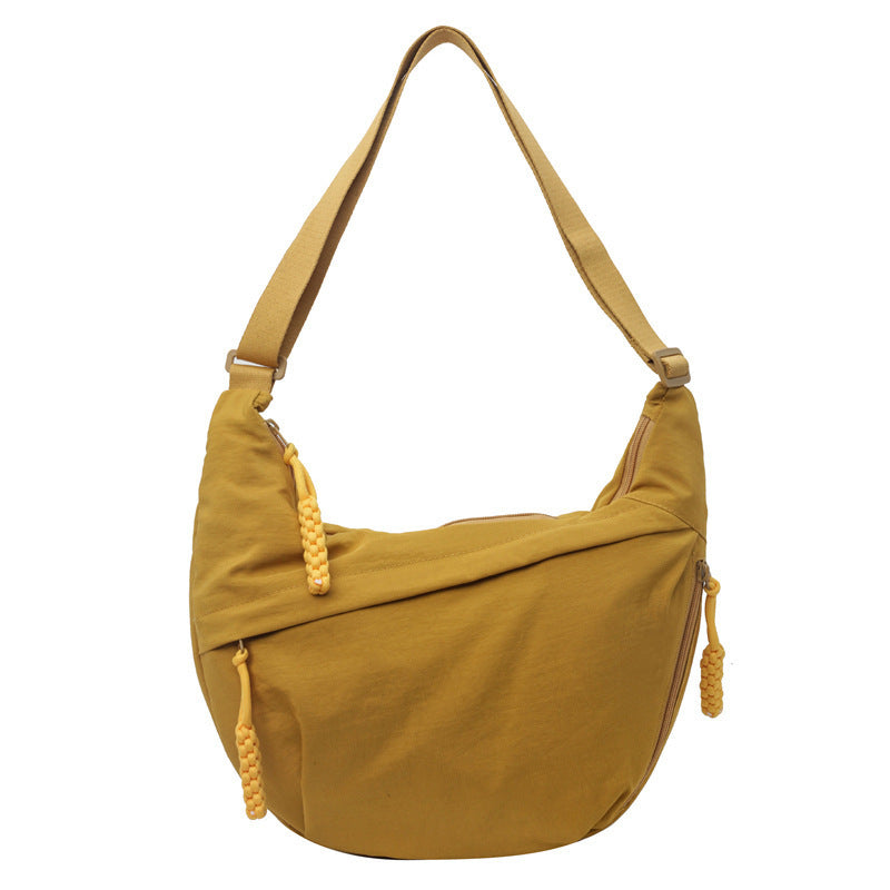 Olive Crossbody Moon Sling Bag Casual Nylon Shoulder Purse