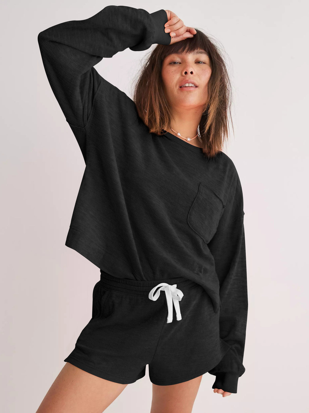 Womens Oversized Crewneck Streetwear Sweatshirt Top