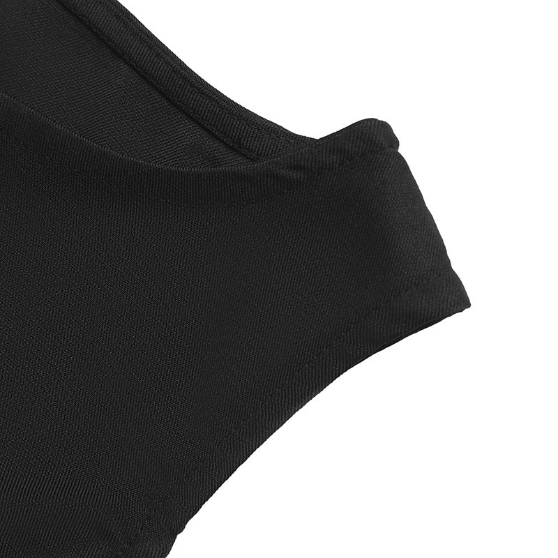 Solid Satin Top Elegant Sleeveless Bow Back