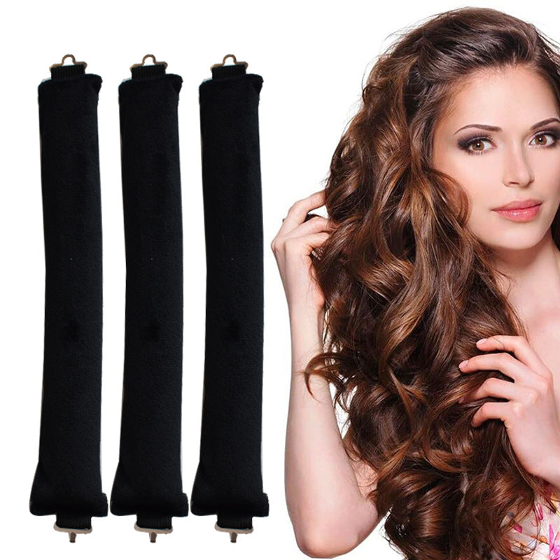 No-Heat Hair Curlers, 3-Loop Rubber Rods for Soft Waves