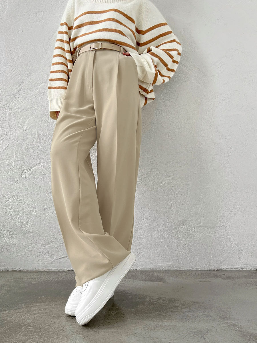 High Waist Straight Leg Dress Pants for Women