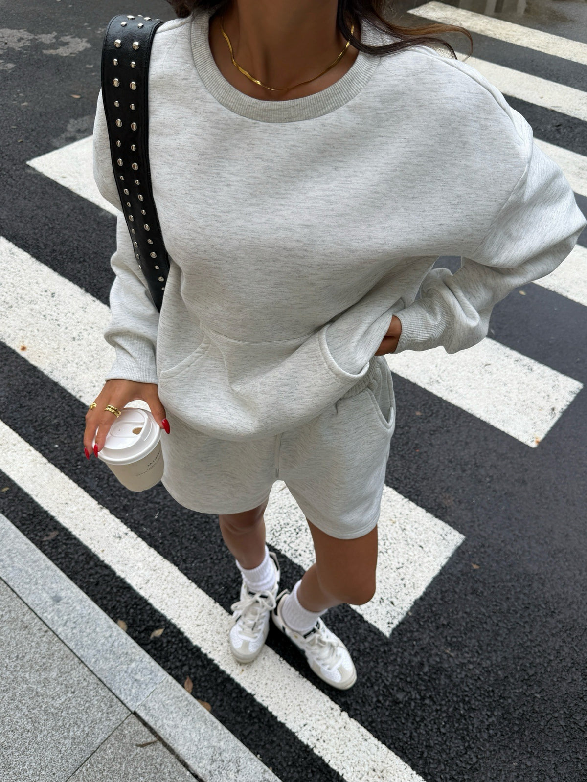 Women's Oversized Sweatshirt & Shorts Matching Set