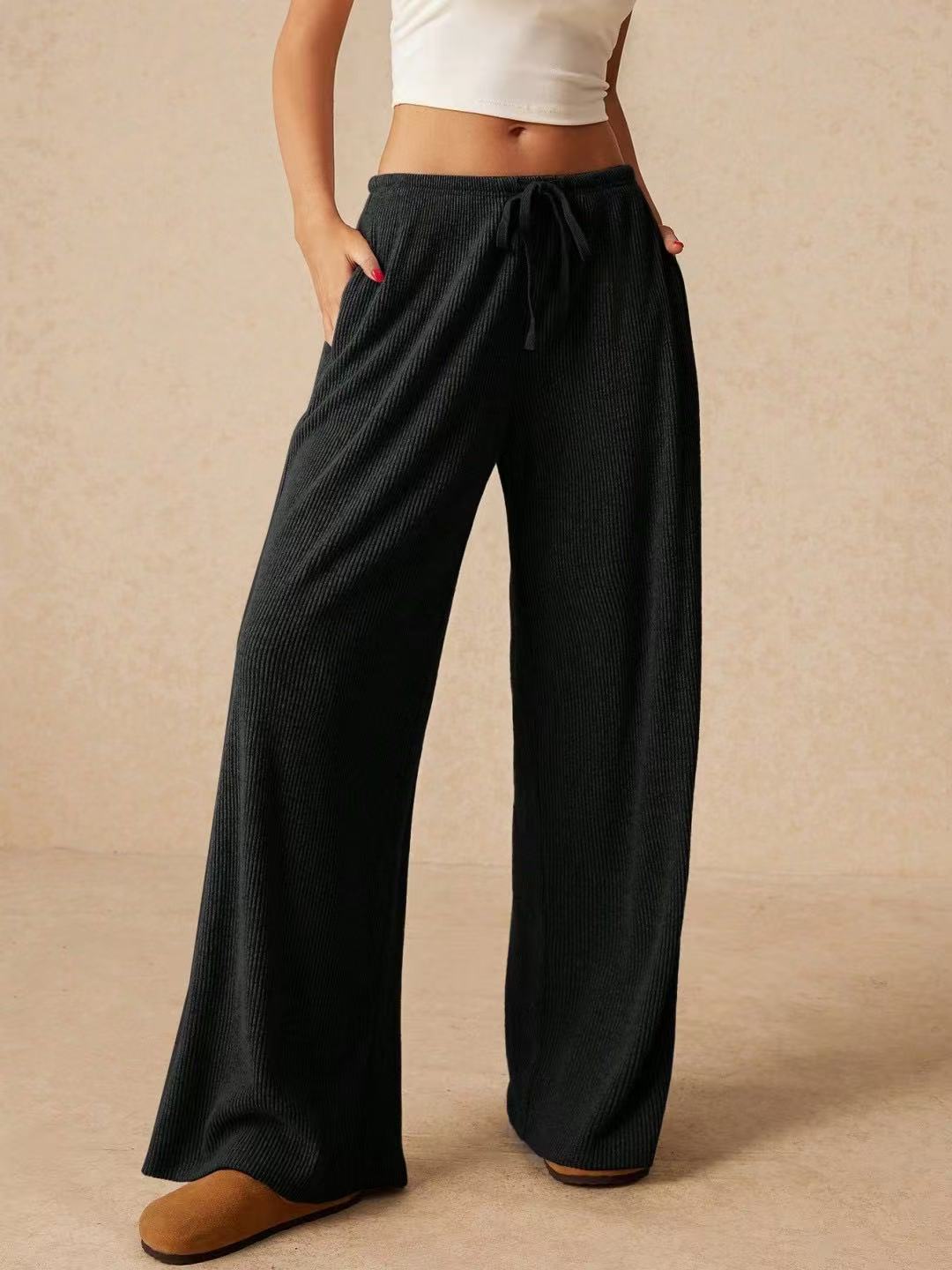 Wide Leg Pants High Waist Casual Loose Fit Long Trousers