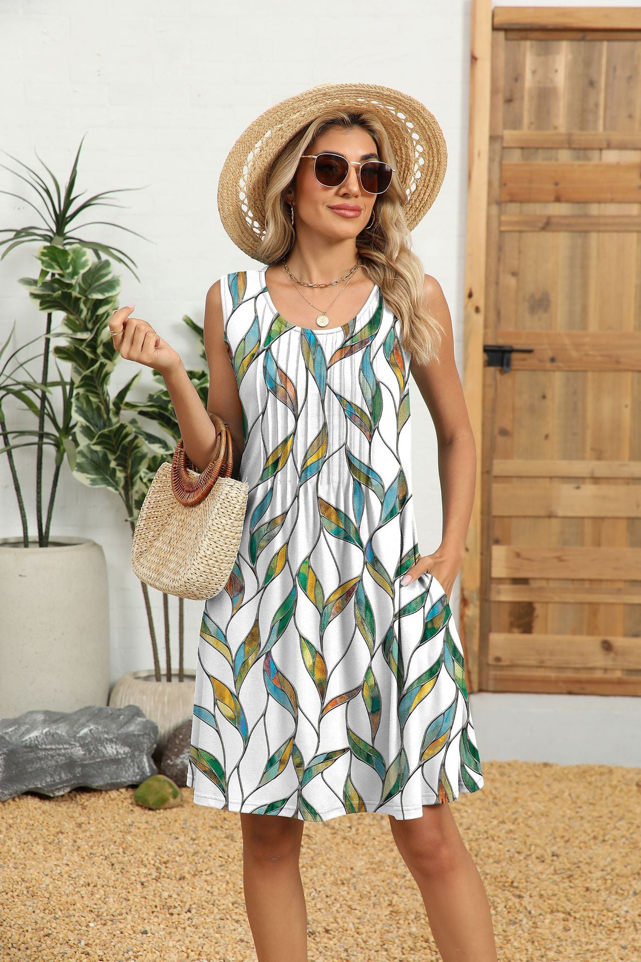 Boho Style Casual Sundress with Pockets for Women