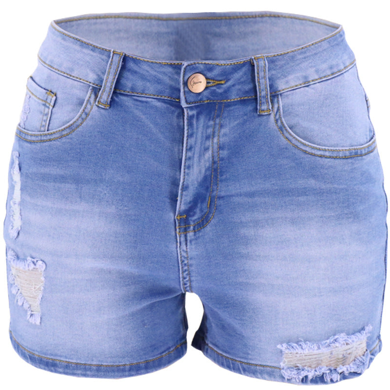 2026 Summer High Waisted Distressed Denim Shorts