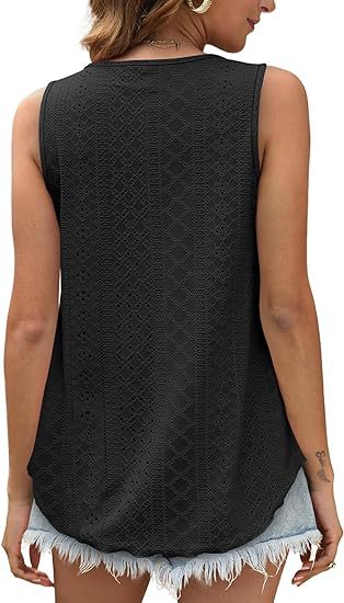 Women's Summer Loose Fit Round Neck Sleeveless Vest Top