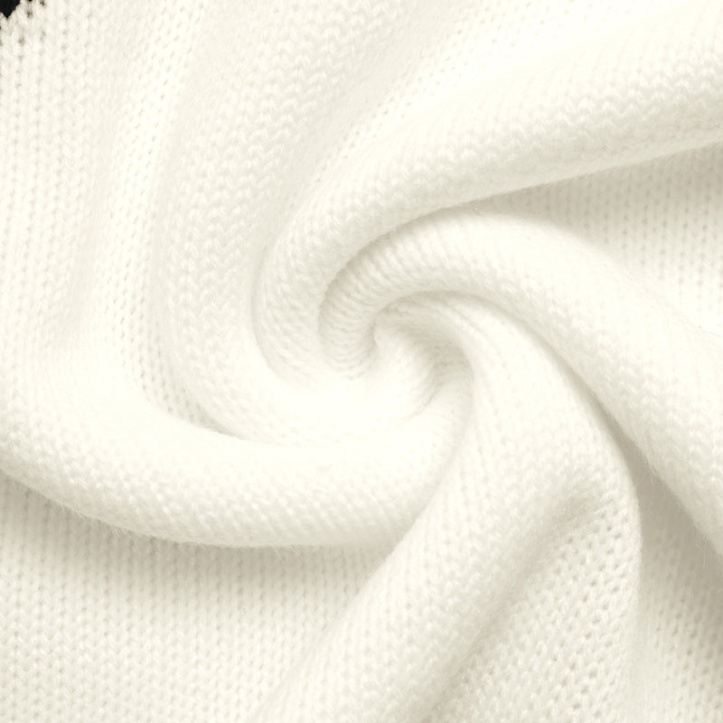 Bow Knit Sweater Oversized Crewneck Drop Shoulder
