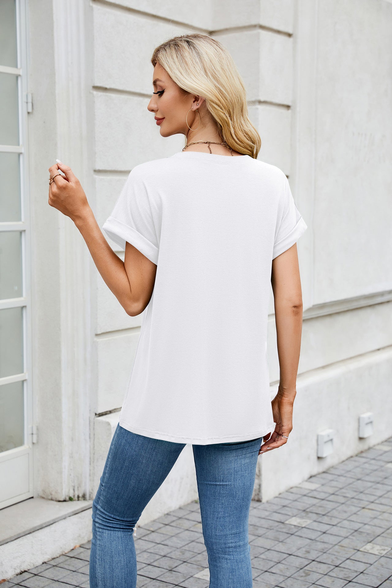 Round Neck Loose Short Sleeve T-Shirt Top