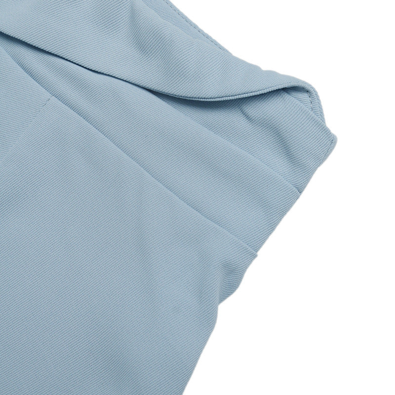 Solid Chiffon Midi Skirt Workwear High Waist Button