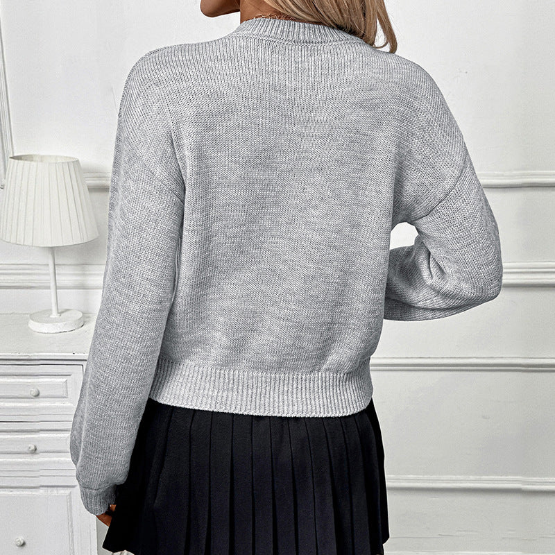 Floral Knit Sweater 3D Textured Long Sleeve Boutique Style