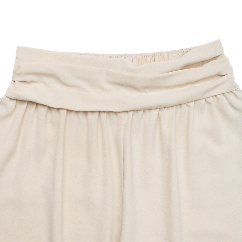 Solid Color Lightweight Cinched Hem Casual Trousers