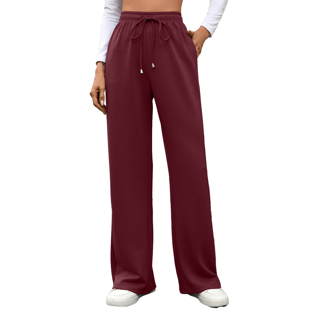 Women's Wide Leg Pants High Waist Drawstring Pockets