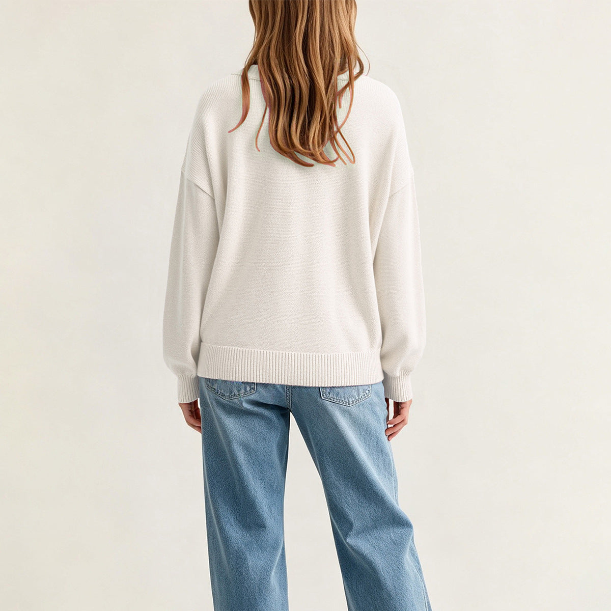 Women's Oversized Crewneck Graphic Sweater Colorblock