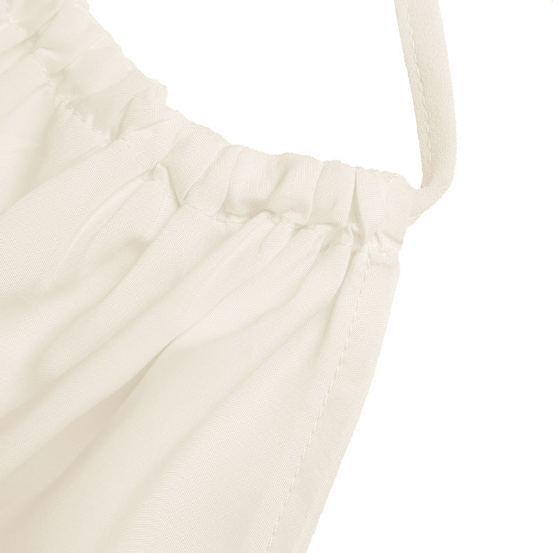Solid Color Halter Backless Waist-Contracted Tank Top