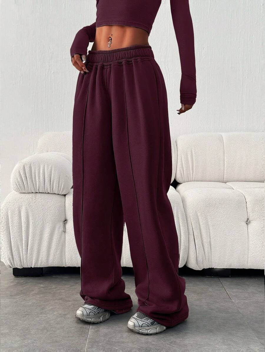 Women's Wide Leg Baggy Sweatpants High Waisted Cotton Pants
