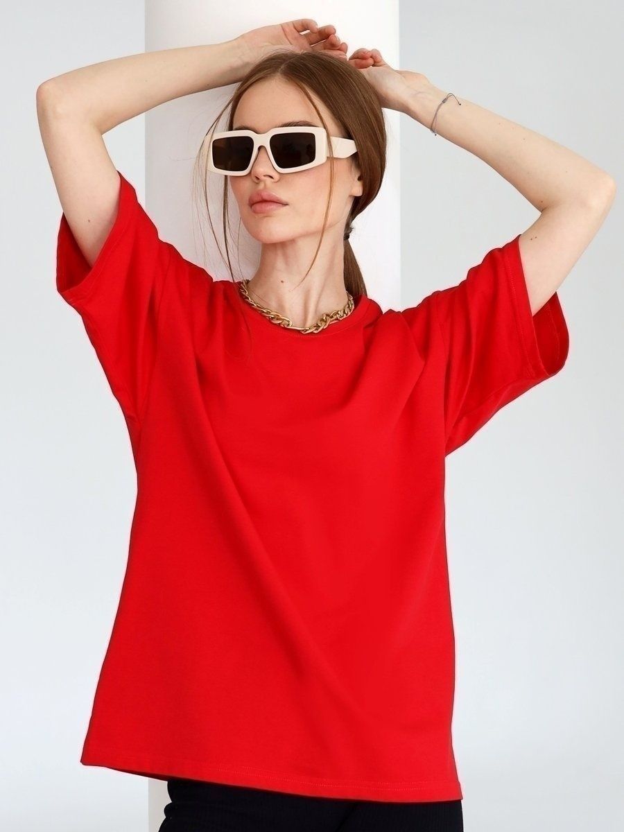 Solid Oversized T Shirt Loose Fit Crewneck Casual Tee