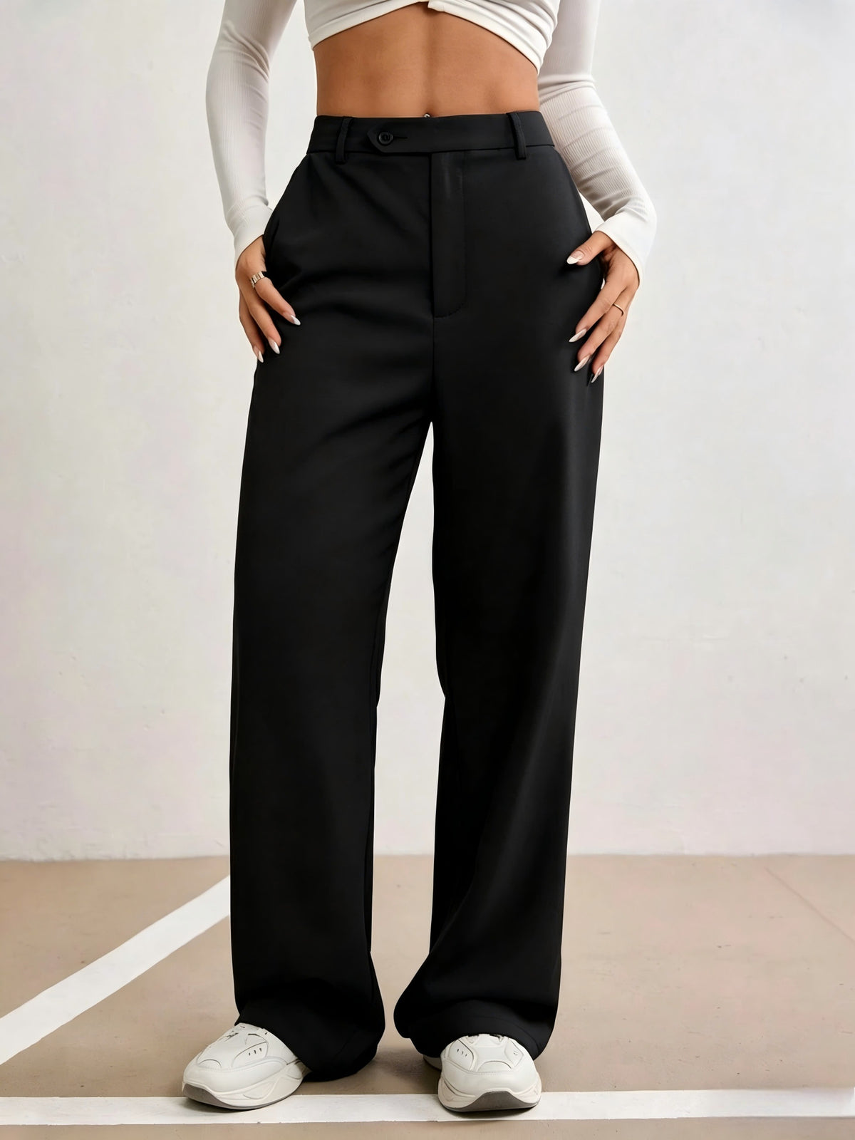 Women's High Waist Wide Leg Dress Pants