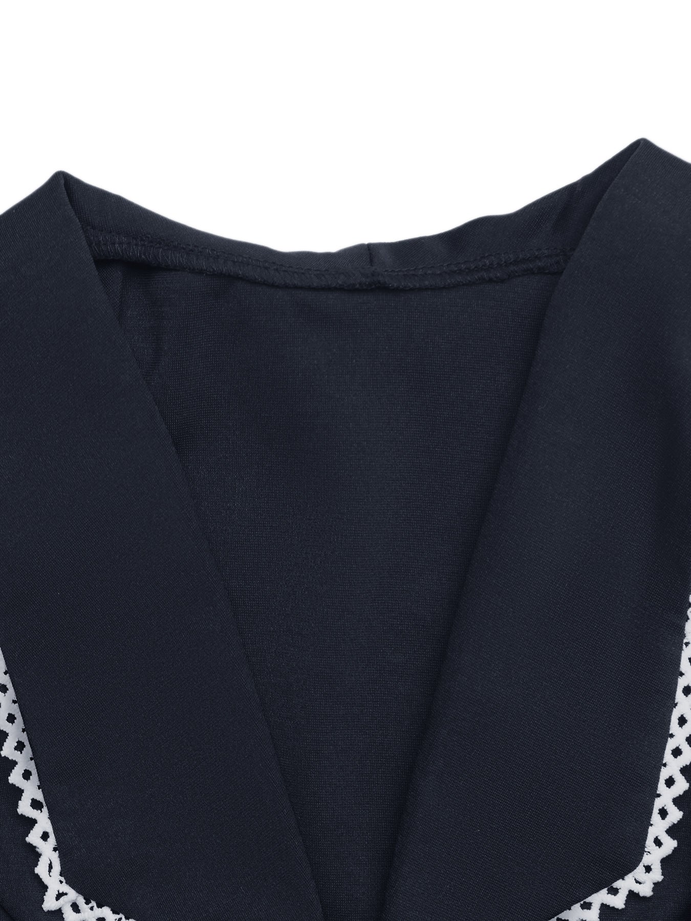 Navy Tie Front Sleeveless Sailor Collar Boutique Top
