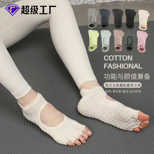Pilates Grip Toe Socks Women Non Slip Low Cut Workout Socks