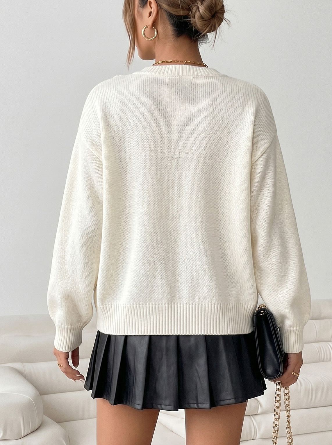 Women's 3D Crochet Flower Open Front Cardigan Sweater