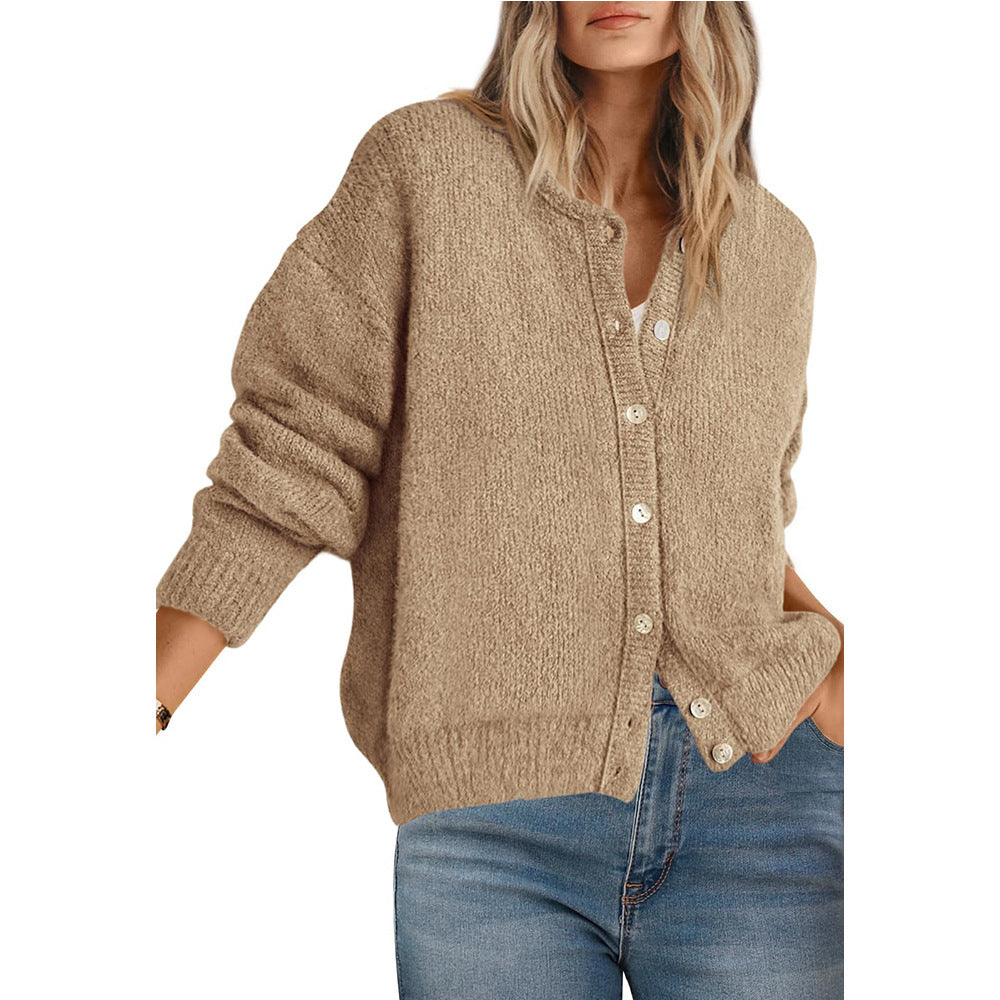 Textured Knit Button Front Cozy Cardigan