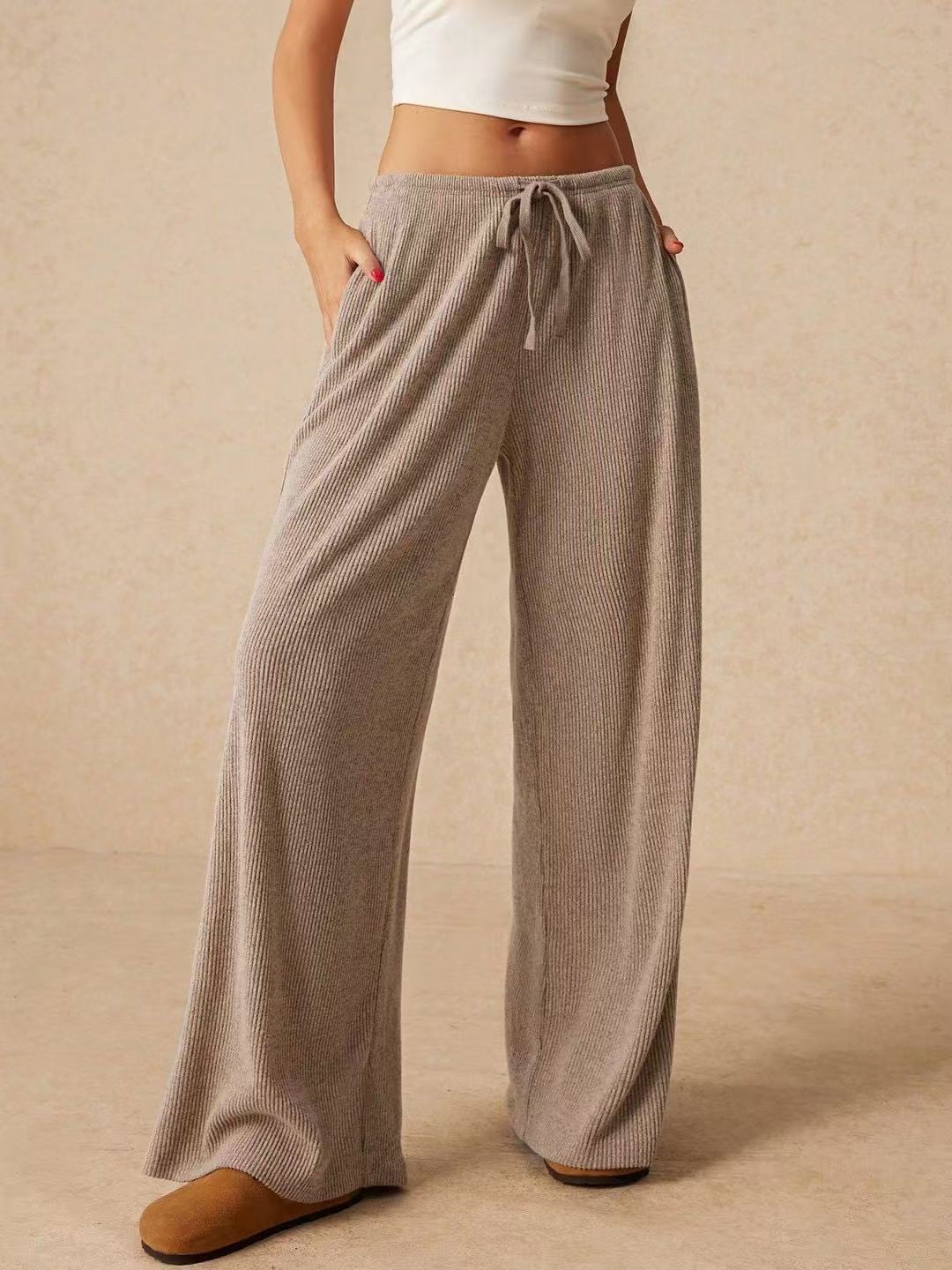 Wide Leg Pants High Waist Casual Loose Fit Long Trousers