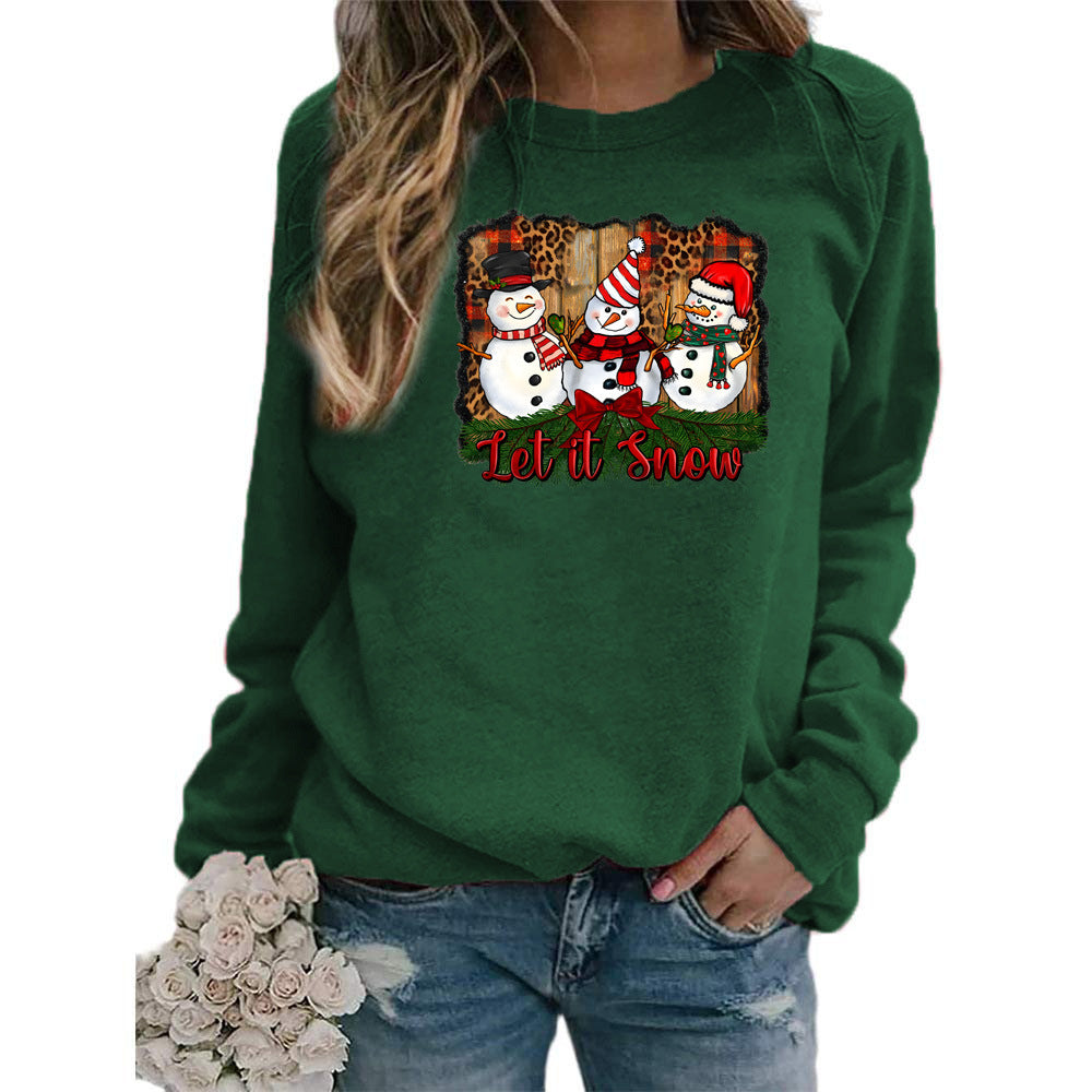 Womens Let It Snow Snowman Graphic Sweatshirt